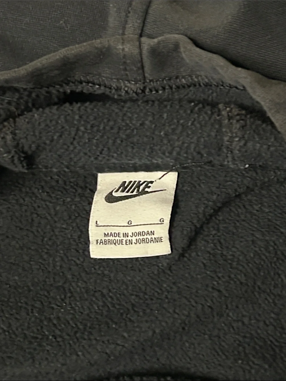 Nike Boys Large Black Pullover Hoodie with Perforated Logo
